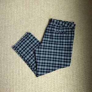 AMANDA and CHELSEA Blue Plaid Straight Leg Pants 16W Modern Fit